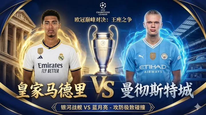 【欧冠推荐】：皇马 VS 曼城｜蓝月亮攻防更稳，银河战舰主场恐难招架