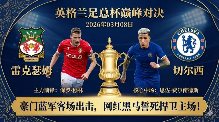 【英足总杯分析】雷克瑟姆VS切尔西：低级别黑马势头猛，蓝军客场需防“爆冷”