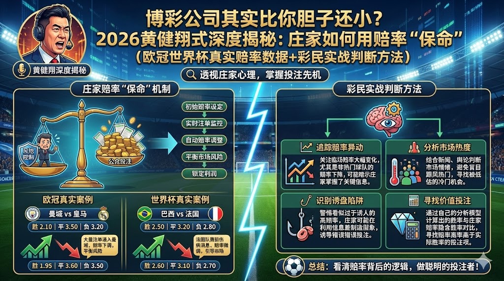 博彩公司其实比你胆子还小？2026黄健翔式深度揭秘：庄家如何用赔率“保命”