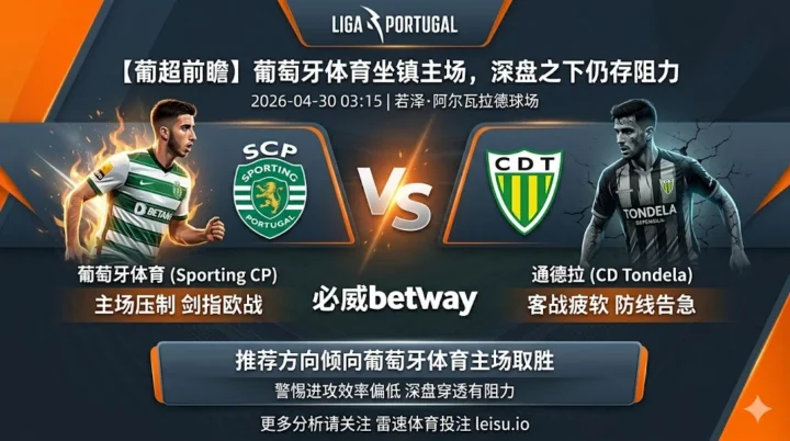 【葡超前瞻】：葡萄牙体育 vs 通德拉｜主场优势明显但深盘穿透仍存阻力