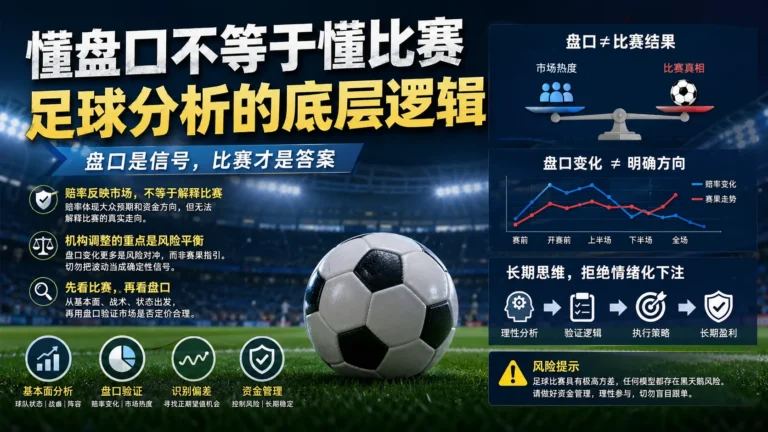 懂盘口不等于懂比赛的足球分析底层逻辑