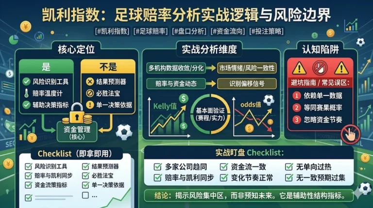 凯利指数在足球赔率分析中的实战逻辑与风险边界
