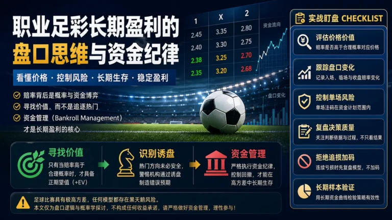 职业足彩长期盈利的盘口思维与资金纪律