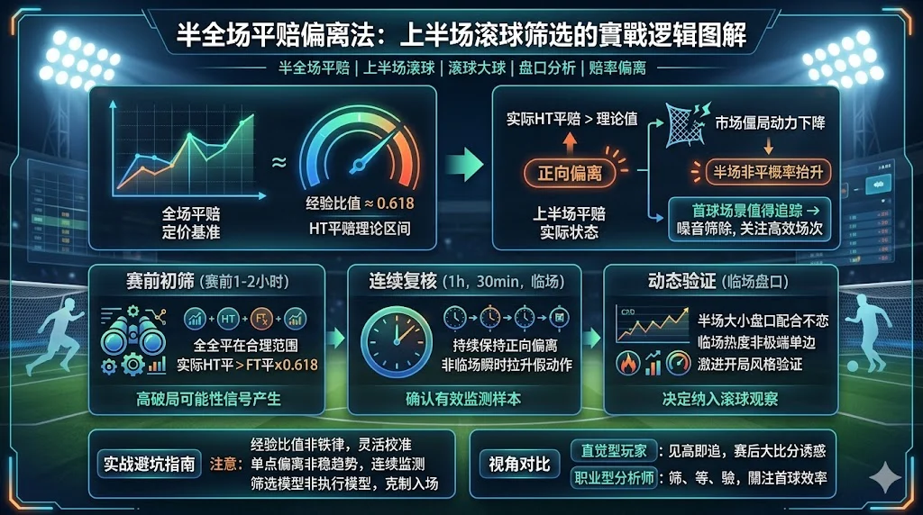 半全场平赔偏离法：上半场滚球筛选的实战逻辑