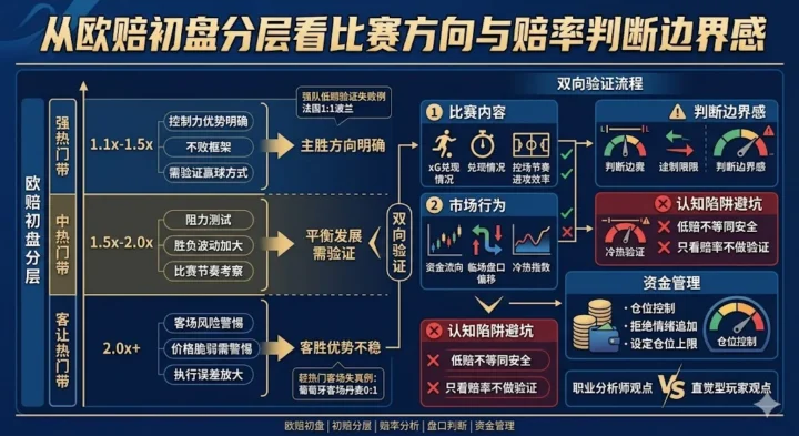 从欧赔初盘分层看比赛方向与赔率判断边界感