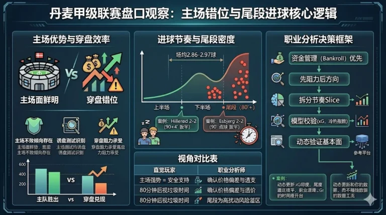 丹麦甲级联赛盘口观察：主场错位与尾段进球逻辑