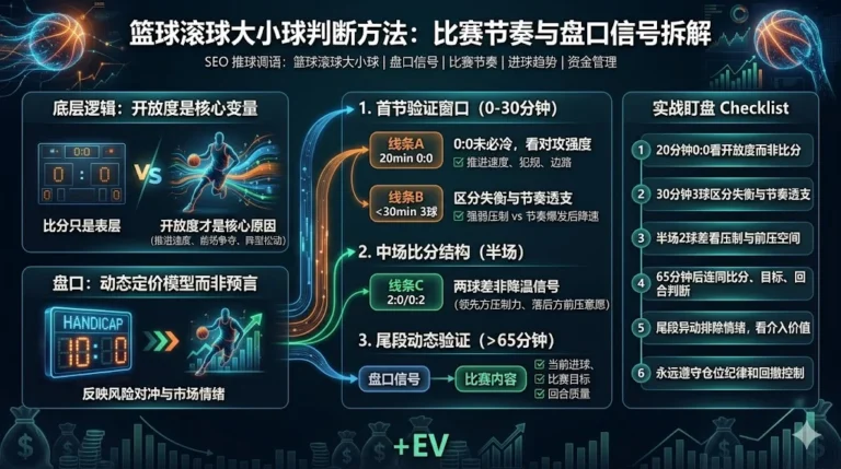 滚球大小球判断方法：比赛节奏与盘口信号拆解