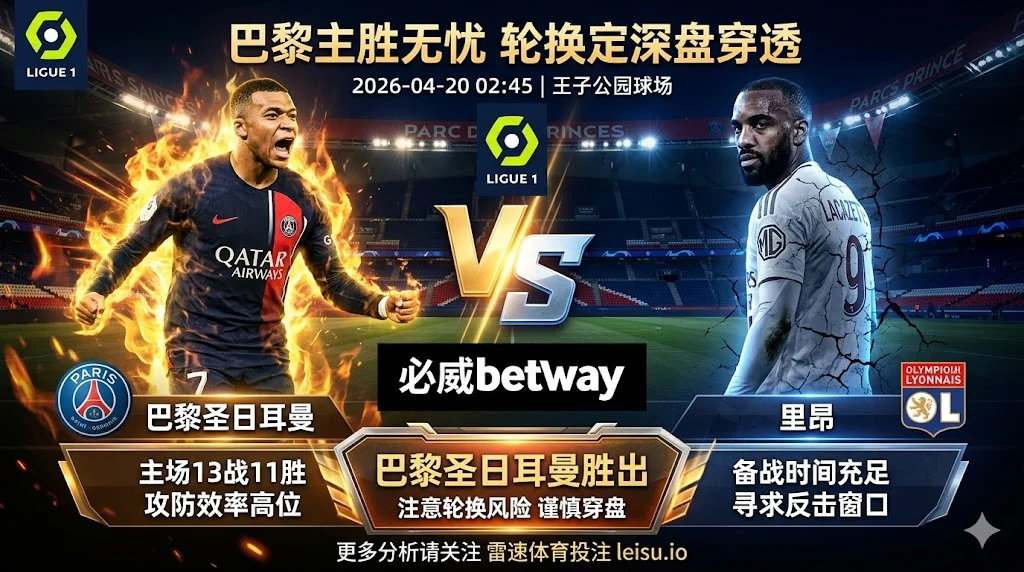 【法甲前瞻】：巴黎圣日耳曼 vs 里昂｜主胜面清晰，但深盘穿透仍看轮换强度