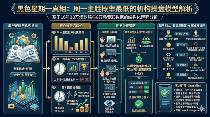 黑色星期一真相：周一主胜概率最低的机构操盘模型解析