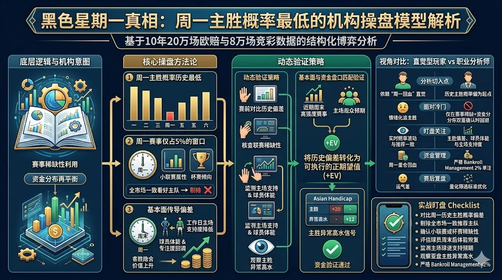 黑色星期一真相：周一主胜概率最低的机构操盘模型解析