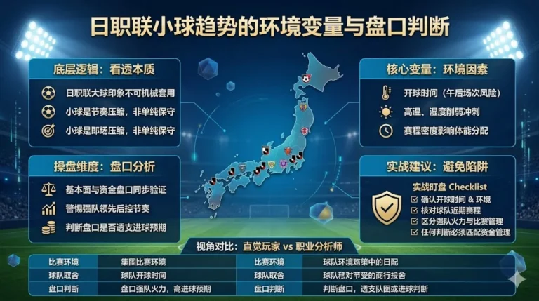 日职联小球趋势的环境变量与盘口判断