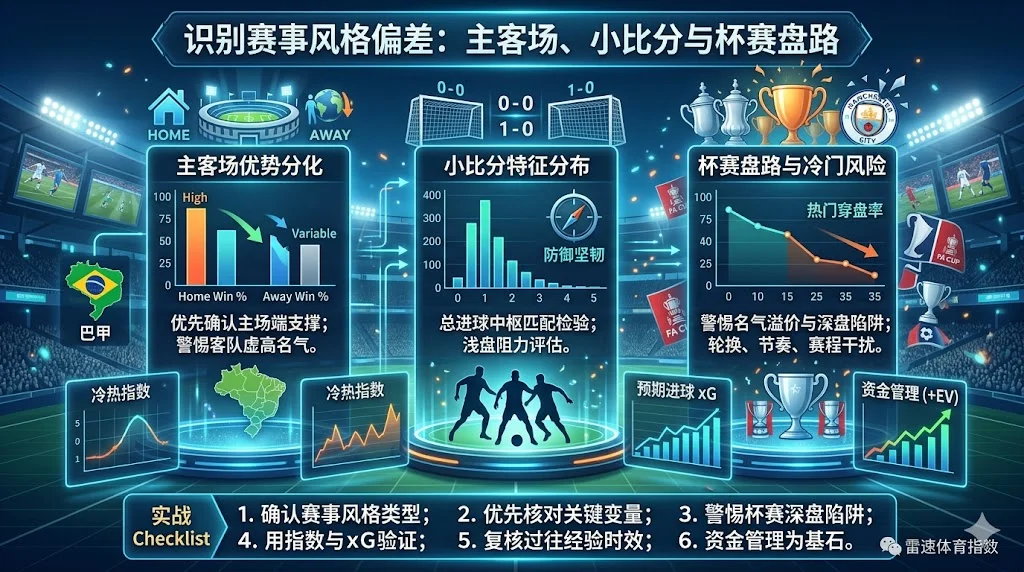 赛事风格,主客场优势,小比分联赛,足总杯盘路,盘口分析