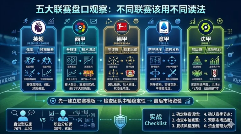 五大联赛盘口观察：不同联赛该用不同读法
