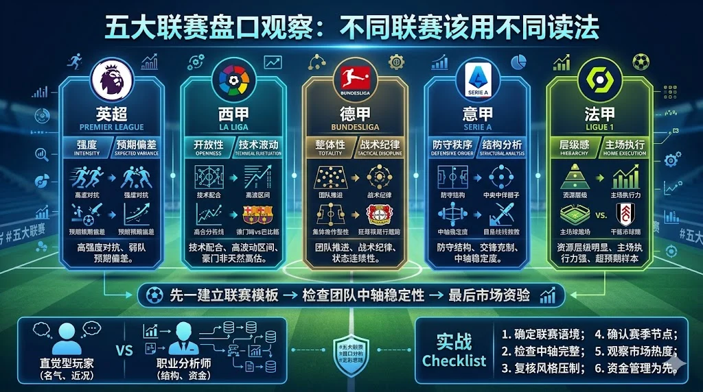 五大联赛盘口观察:不同联赛该用不同读法