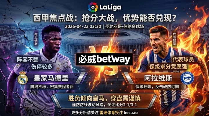 西甲前瞻：皇家马德里 vs 阿拉维斯｜抢分需求鲜明，但深盘之下更看净胜差兑现