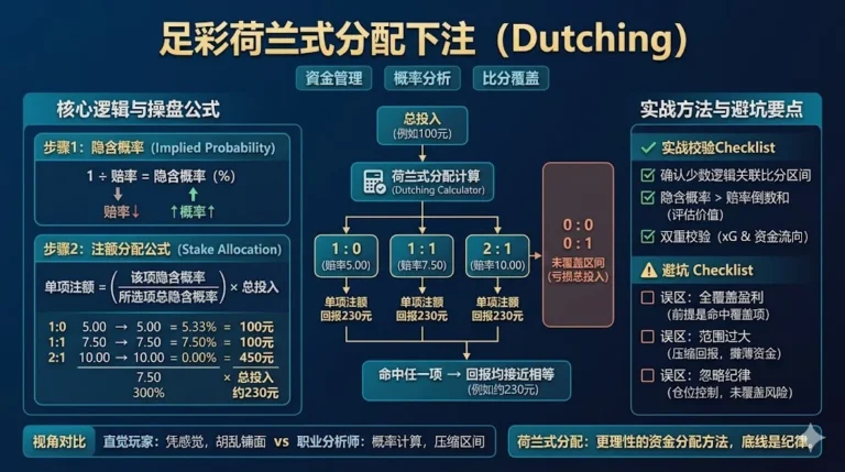 足彩荷兰式分配下注：比分覆盖、风险边界与实战方法