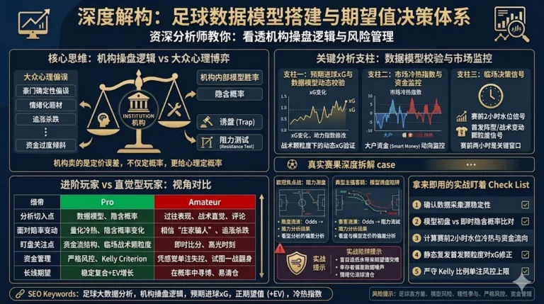 足球数据模型搭建指北：看透机构诱盘逻辑与期望值分析