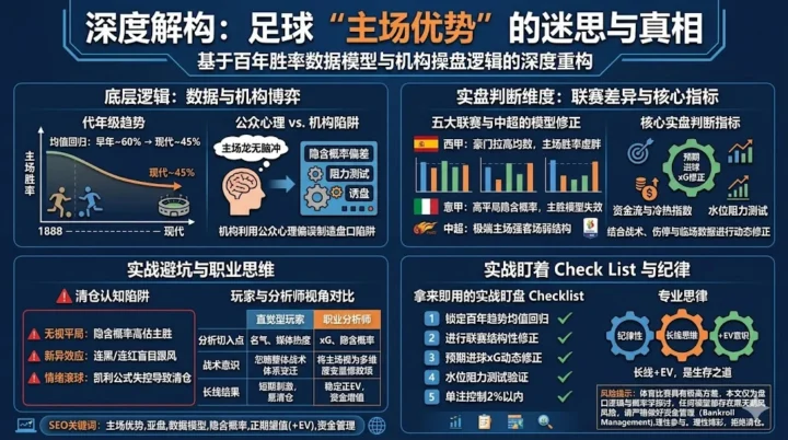 足球主场优势已成过去？百年胜率数据模型与机构诱盘逻辑深度重构