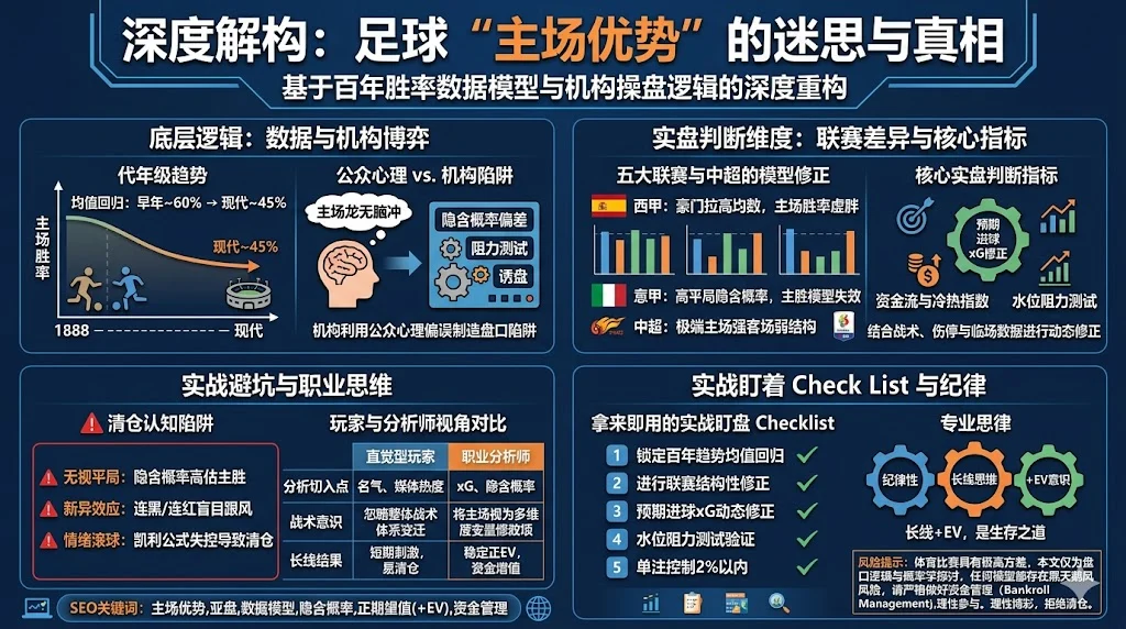 足球主场优势已成过去？百年胜率数据模型与机构诱盘逻辑深度重构