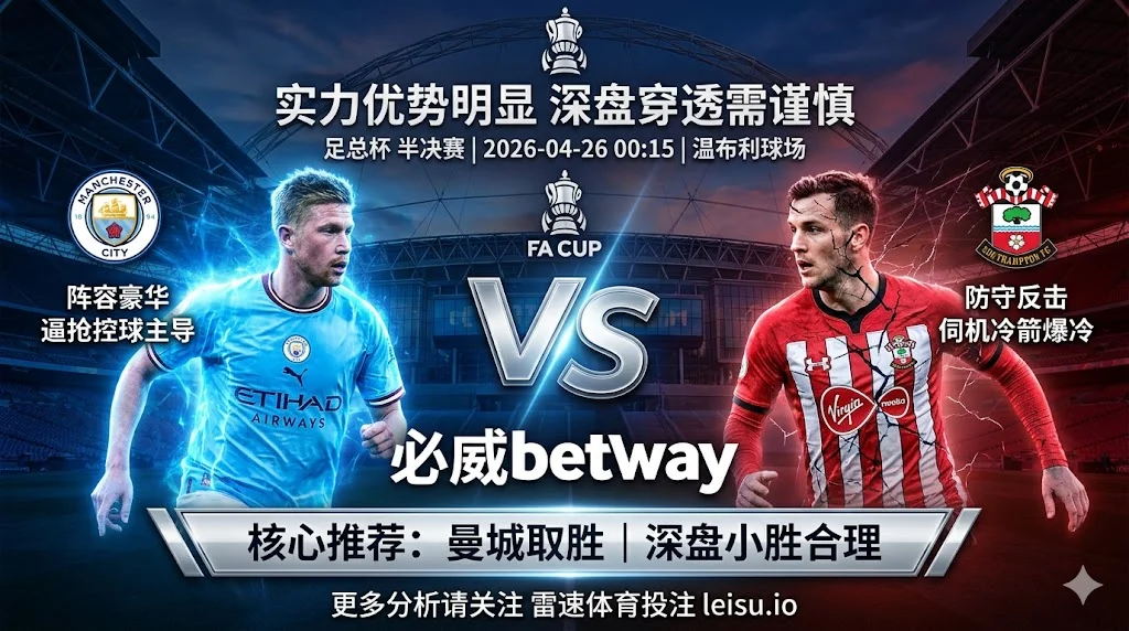足总杯前瞻：曼城 vs 南安普顿｜实力优势明显但深盘穿透需谨慎