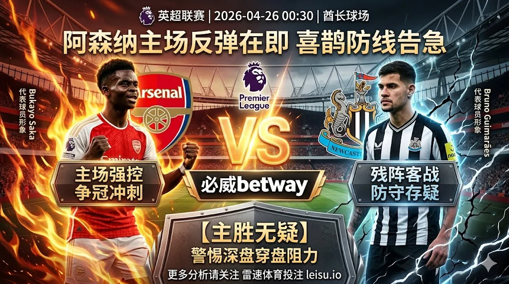 英超前瞻：阿森纳 vs 纽卡斯尔联｜主场反弹在即但深盘之下穿盘阻力仍存