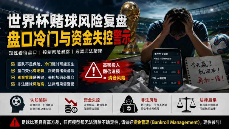 世界杯赌球风险复盘：盘口冷门与资金失控警示