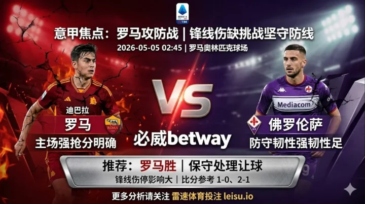 意甲分析：罗马 vs 佛罗伦萨｜主胜逻辑占优但穿盘阻力不小