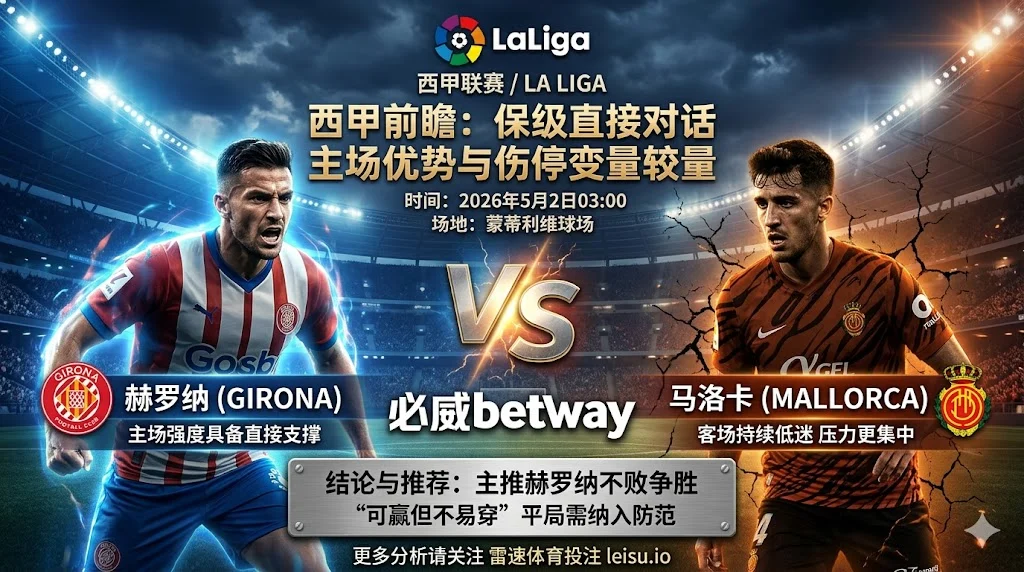 【西甲前瞻】：赫罗纳 vs 马洛卡｜保级对话主场更占先机但穿盘阻力不小
