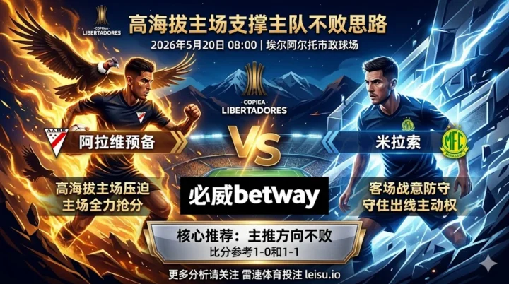 解放者杯前瞻：阿拉维预备 vs 米拉索｜高海拔主场支撑主队不败思路