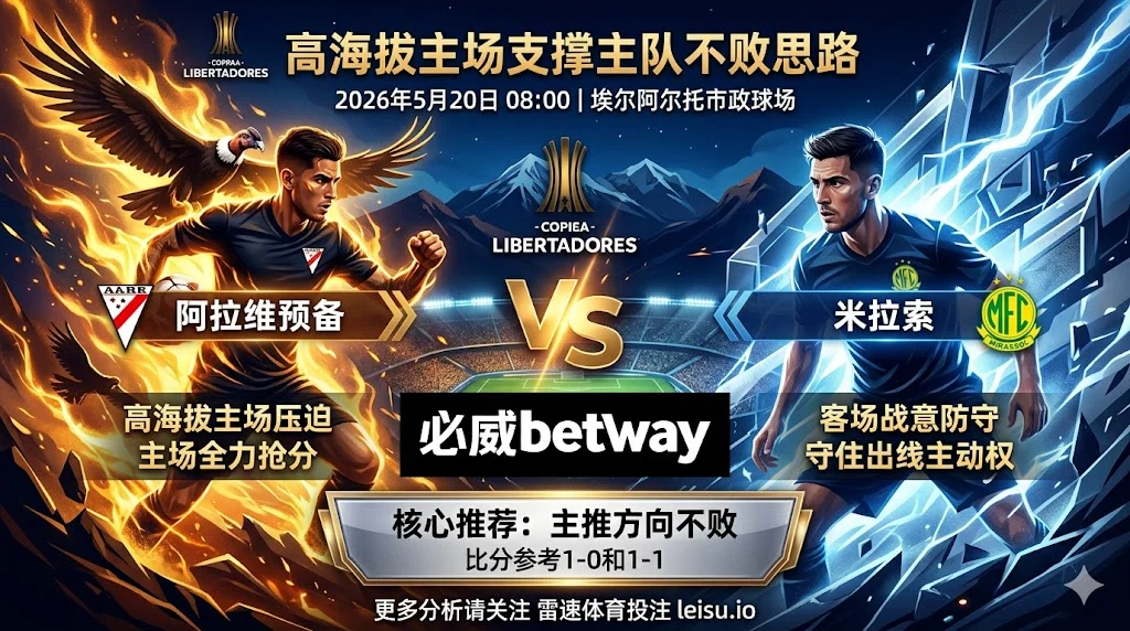 解放者杯前瞻:阿拉维预备 vs 米拉索|高海拔主场支撑主队不败思路