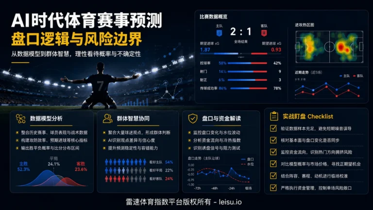 AI时代体育赛事预测的盘口逻辑与风险边界