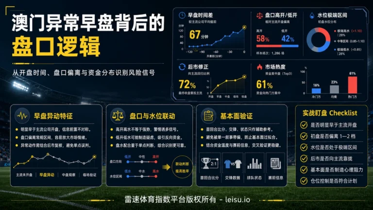 澳门异常早盘背后的盘口逻辑与风险识别