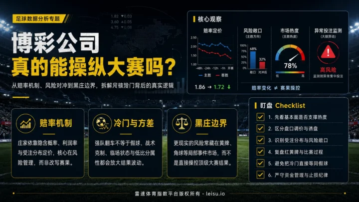 博彩公司操纵大赛吗？赔率机制与黑庄边界拆解