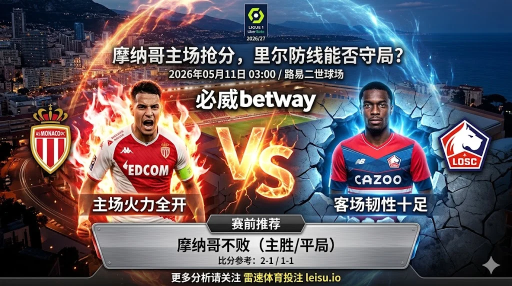【法甲前瞻】：摩纳哥 vs 里尔｜主队抢分需求更强，平局预期不低