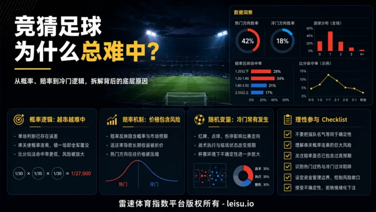 竞猜足球为什么总难中？概率与盘口逻辑拆解