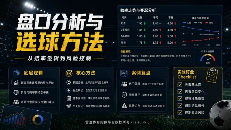 盘口分析与选球方法：从赔率逻辑到风险控制