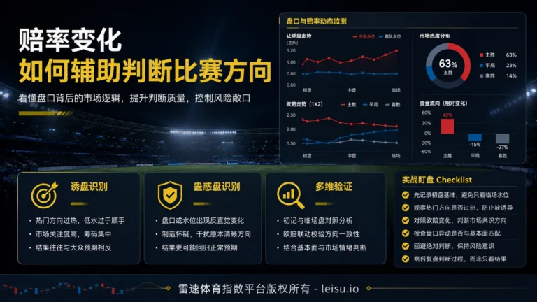 赔率变化如何辅助判断足球盘口方向