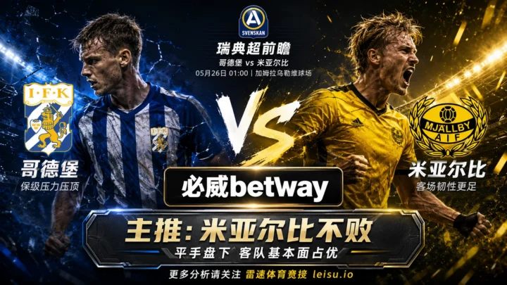 瑞典超前瞻：哥德堡 vs 米亚尔比｜客队基本面占优但平手盘仍有阻力