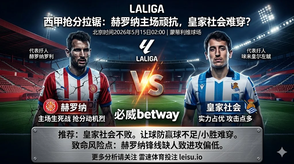 西甲前瞻：赫罗纳 vs 皇家社会｜抢分需求更强，但让球穿透阻力不低