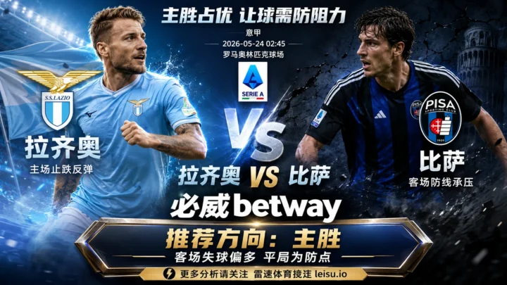 意甲分析：拉齐奥 vs 比萨｜主胜逻辑占优但让球穿透仍有阻力