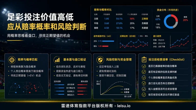 足彩投注价值高低应从赔率概率和风险判断