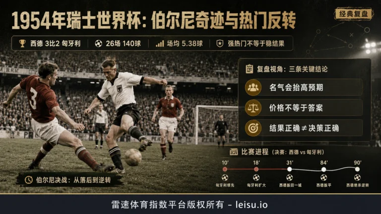1954年瑞士世界杯：伯尔尼奇迹、进球纪录与热门预期的反转