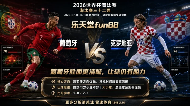 2026世界杯淘汰赛三十二强分析：葡萄牙 vs 克罗地亚｜葡萄牙前场质量占优，克罗地亚韧性提高阻力