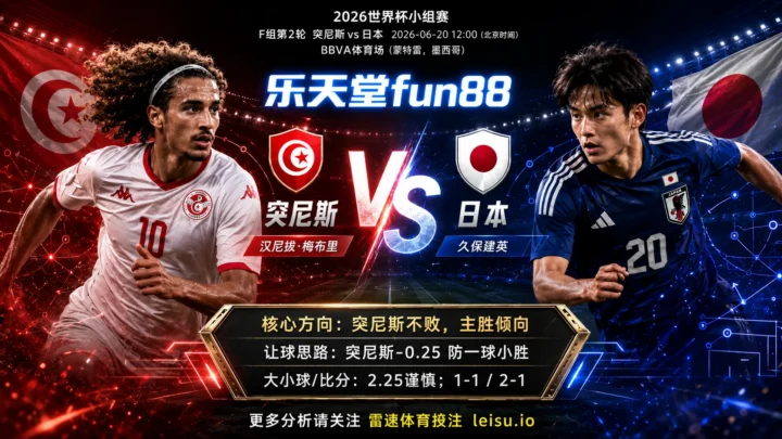 2026世界杯小组赛F组第2轮分析：突尼斯 vs 日本｜平衡盘分歧明显，中场效率决定胜负走向