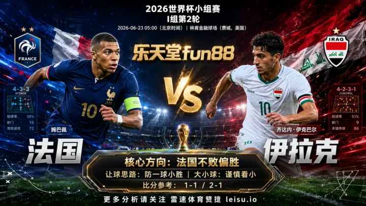 2026世界杯小组赛I组第2轮分析：法国 vs 伊拉克｜平衡盘分歧明显，中场效率决定胜负走向