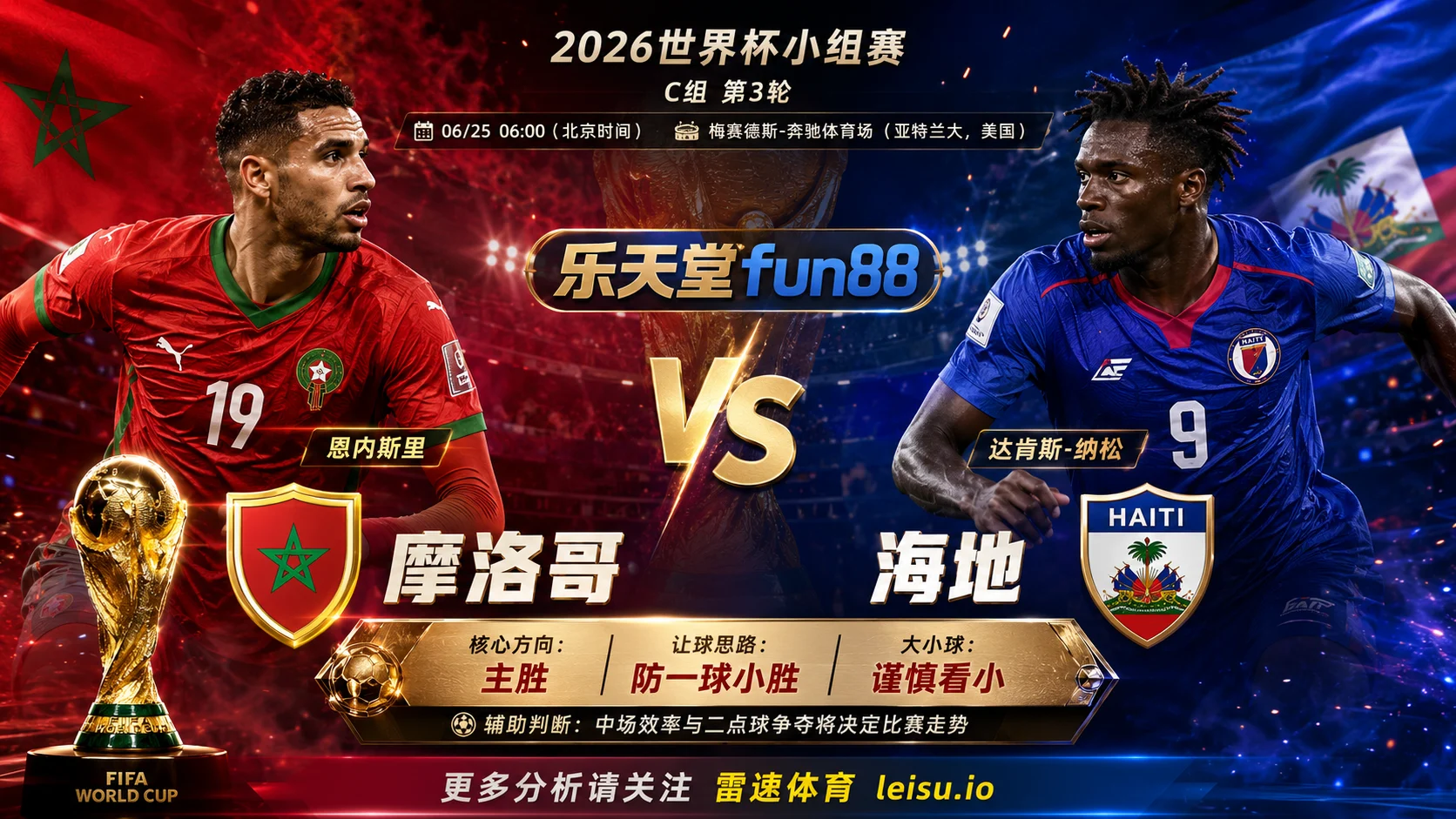2026世界杯小组赛C组第3轮分析:摩洛哥 vs 海地|平衡盘分歧明显,中场效率决定胜负走向