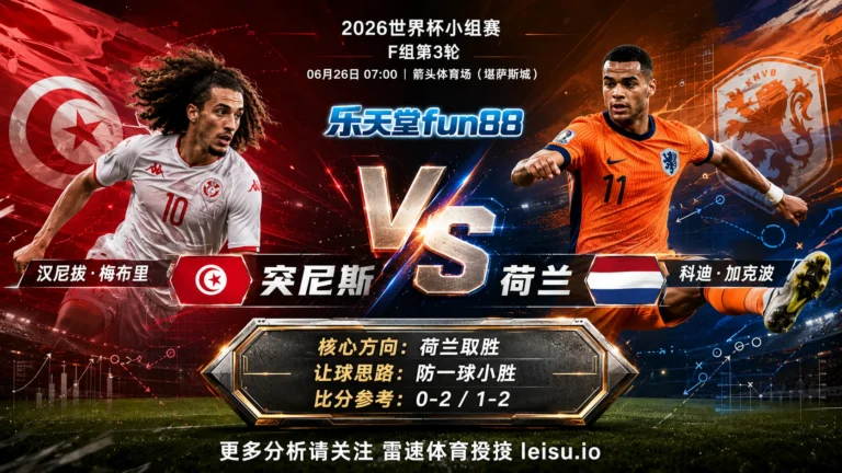 2026世界杯小组赛F组第3轮分析：突尼斯 vs 荷兰｜荷兰方向略占优，让球成败看节奏控制