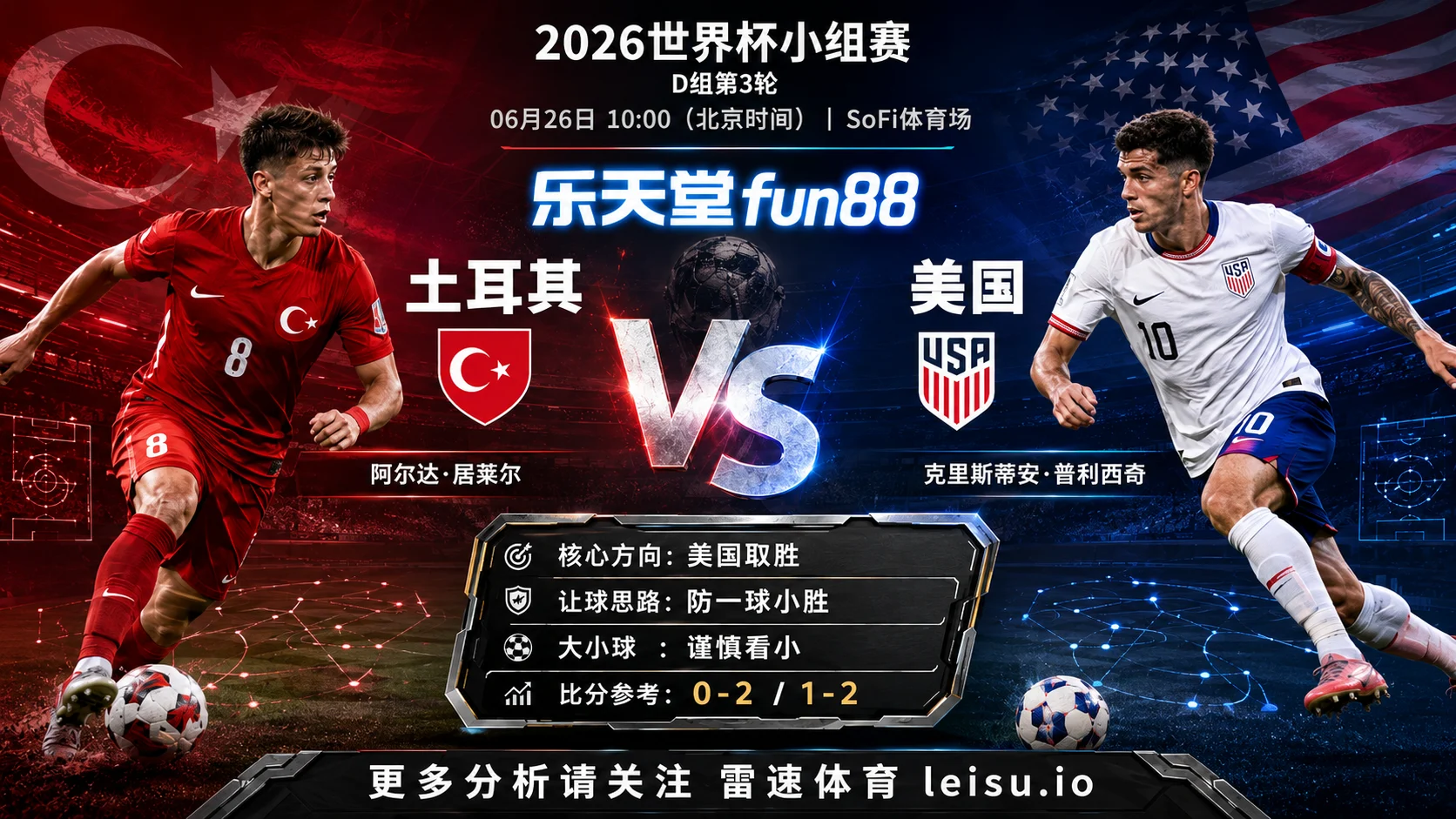 2026世界杯小组赛D组第3轮分析:土耳其 vs 美国|美国让步更深,穿盘关键看转换效率