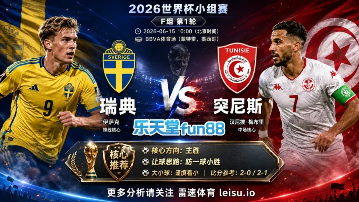2026世界杯小组赛F组第1轮分析：瑞典 vs 突尼斯｜盘口分歧需要拆开胜负与节奏