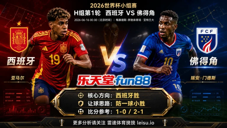 2026世界杯小组赛H组第1轮分析：西班牙 vs 佛得角｜西班牙方向略占优，让球成败看节奏控制